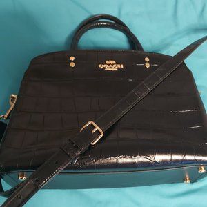 Coach black patent leather bag